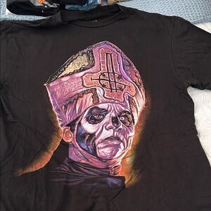 Black Graphic Tee with Purple Design